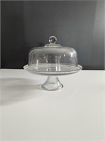 Glass cake plate with lid