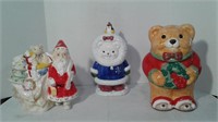 Christmas Bears and Santa Cookie Jars