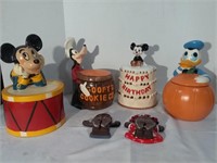 Assorted Cookie Jars and Coat Hangers