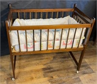 Vintage Wooden Crib bassinet.  34 3/4” Long,