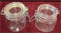 Pair of Hinged Lid Storage Jars