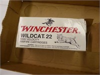 Winchester .22 LR ammo: 9 full boxes + 1 partial b