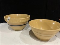 YELLOW WARE BOWLS SMALLER ONE HAS STRESS CRACK