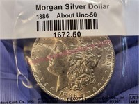 1886 Morgan silver dollar (90%) unc