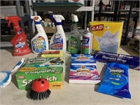 ASSORTED CLEANING PRODUCTS, BAGGIES, ETC.