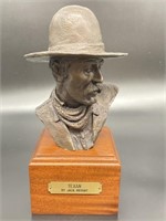 TEXAN Sculpture Bust By Jack Bryant, 12in