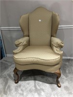 ARM CHAIRS TURNED LEGS W/ PIPING ON TRIM, ARM