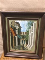 OIL ON CANVAS BY FONTAINE, STREET SCENE 27 H X 23
