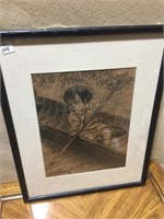 PENCIL DRAWING "THE LITTLE SAILOR BY MRS. IDA