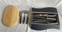 Cheese board/knives & Wappen carving set -XC