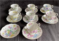 7 Royal Albert tea cups Ribbons & Bows -XD