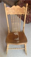 Charming wood carved rocking chair -T