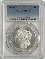 1884 CC Morgan Silver Dollar PCGS MS65