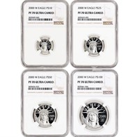 2000 W American Platinum Eagle Proof Four Coin Set