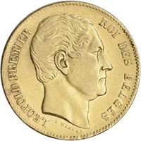 1865 Belgium Gold 20 Francs .1867 oz - Leopold...