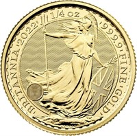 2022 Great Britain Gold Britannia £25 - 1/4 oz BU