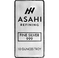 10 oz. Silver Bar - Asahi Refining .999 Fine