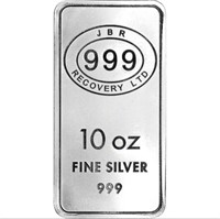 10 oz. Silver Bar JBR Recovery  Ltd - 999 Fine