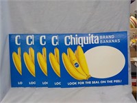 5 Chiquita Banana Vintage Advertisings Cardboard