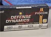 Fiocchi 380 JHP 50 rds personal defense ammo