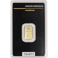 2 Gram Gold Bar - Argor Heraeus Kinebar Hologram