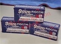 150 rds Fiocchi 9mm ammo ammunition