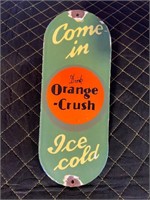 11.5 x 4.5” Porcelain Orange Crush Door Push