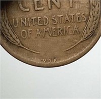 1909-VDB Wheat Cent, VF w/ Engraver's Intials