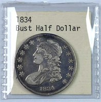 1834 Bust Half Dollar, Nice Details
