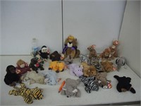 25 TY BEANIE BABIES-WILD ANIMALS & MONKEYS