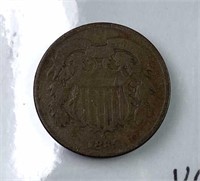 1865 U.S. 2 Cent Piece, Very Good