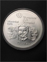 1.45oz Silver 1974 Canada Olympics $10, Zeus