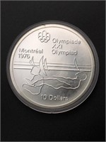 1.45oz Silver 1975 Canada Olympics $10, Swimming