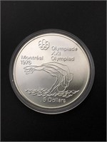 .72oz Silver 1975 Canada Olympics $5, Swimming