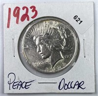 1923 Peace Silver Dollar, Hi Grade Uncirculated