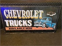 50 x 26” Wooden Hand Painted Chevrolet Sign