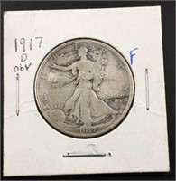 1917-D Obverse Mint Mark Walking Liberty Half