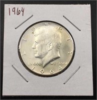 1964 JFK 90% Silver Half Dollar, Gem BU