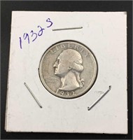 1932-S Washington Silver Quarter, 1st Year