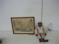 PICTURE OF BROADWAY,NY & VINTAGE DOLL