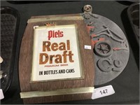 Piels Beer Sign, Cast Metal Fire Co. Placque.
