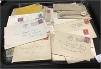 Vintage Envelopes W/Postage Stamps.