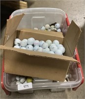 Large Tote & Box Of Golf Balls.