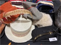 Collection Of Women’s Hats & Hand Purse.