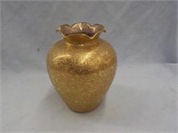 Gold painted fluted edge vase