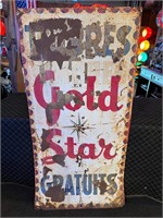 5ft x 2.5ft Antique Metal Gold Star Sign