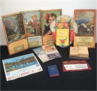 A group of vintage calendars