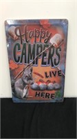 New 8x12” happy campers metal sign
