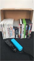 Xbox and wii games and remotes and some movies