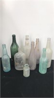 Vintage colored bottles